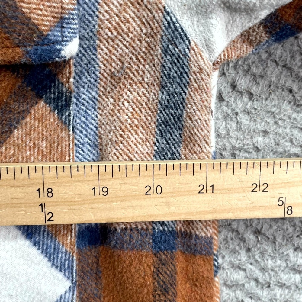 Kori Flannel Shacket Womens Large Plaid Button Front Outdoor Cabin Workwear - Picture 7 of 9